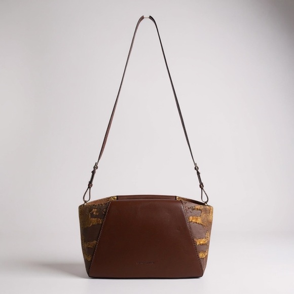 Ulla Johnson Imogen Soft TriColor Mix Leather large Clutch Crossbody handbag - Picture 11 of 11